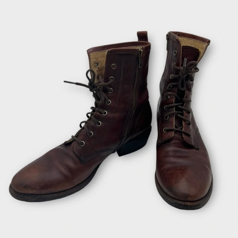 Frye Women’s Carson Roper Leather Boots Side Zip Size 9 Great Condition! Nice!! - Picture 3 of 9